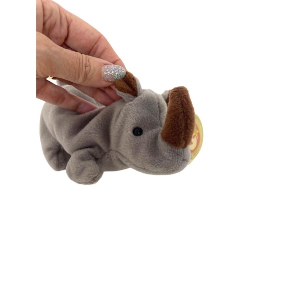 Spike the Rhinoceros Beanie Baby Vintage 1996 Retired Tush Tag Heart Tag in Case - Picture 4 of 17